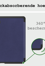 BASEY. Hoes Geschikt voor Kobo Clara Colour Hoesje Bookcase Cover Hoes - Hoesje Geschikt voor Kobo Clara Colour Hoes Cover Case - Donkerblauw