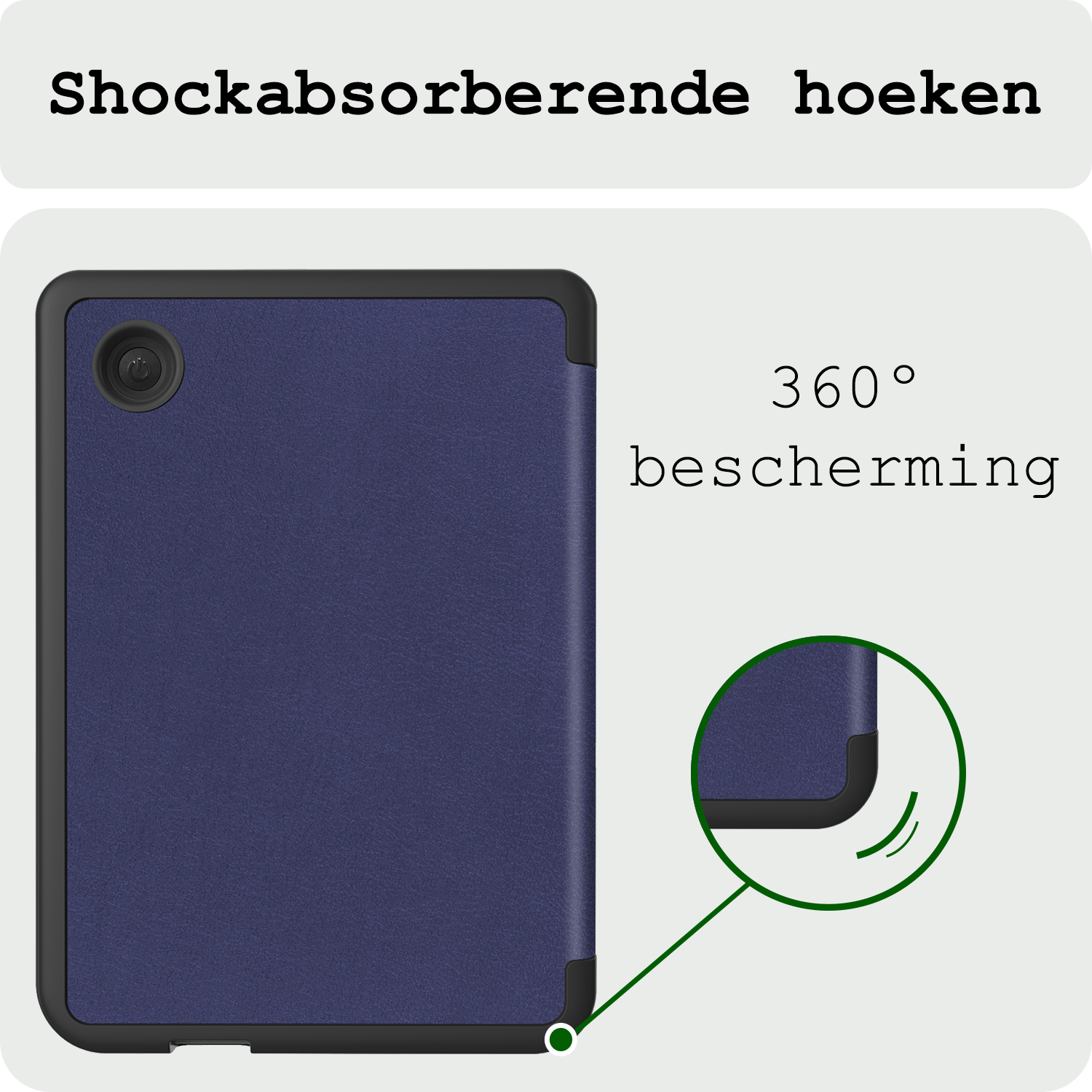 BASEY. Hoes Geschikt voor Kobo Clara Colour Hoesje Bookcase Cover Hoes - Hoesje Geschikt voor Kobo Clara Colour Hoes Cover Case - Donkerblauw