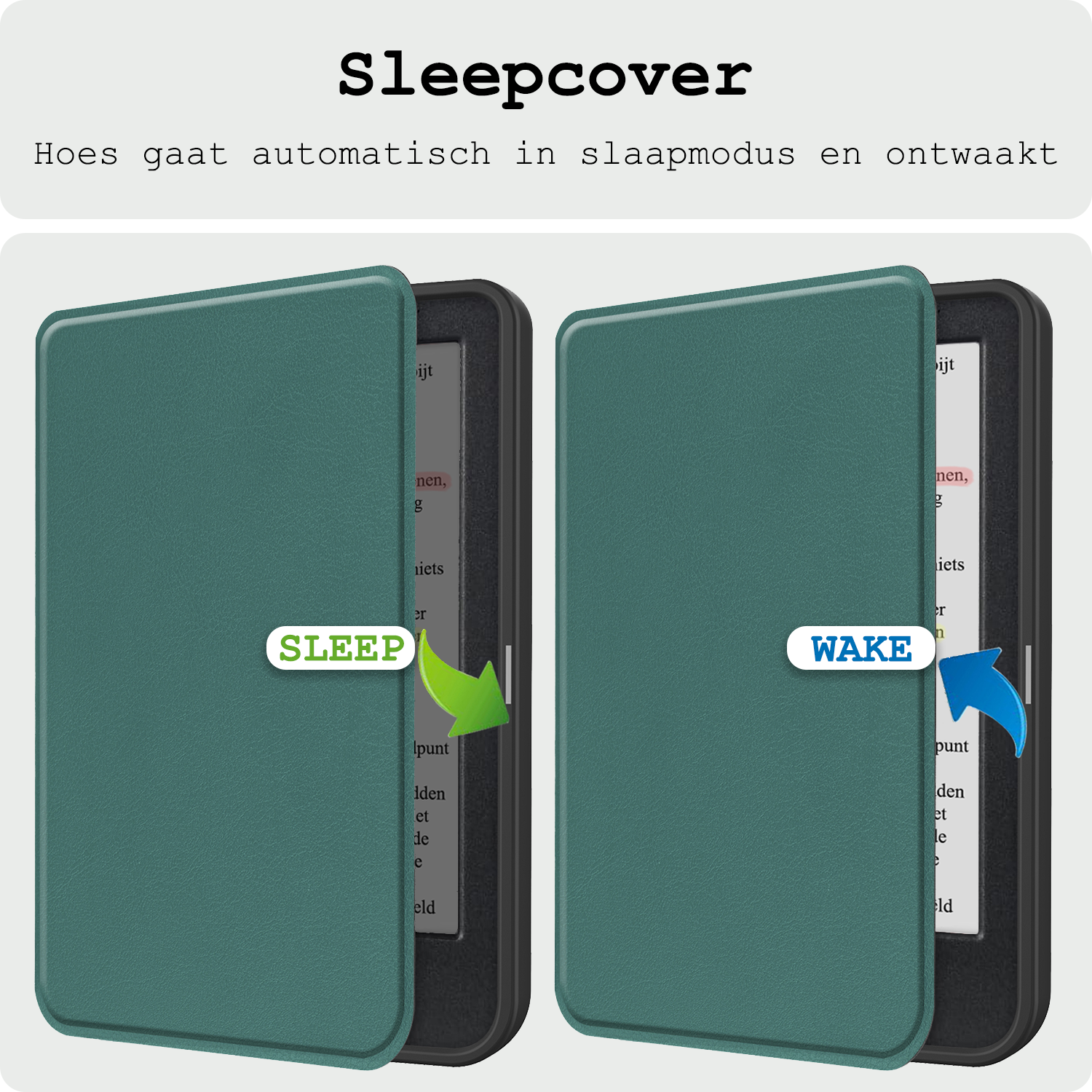 BASEY. Hoes Geschikt voor Kobo Clara Colour Hoesje Bookcase Cover Hoes - Hoesje Geschikt voor Kobo Clara Colour Hoes Cover Case - Donkergroen