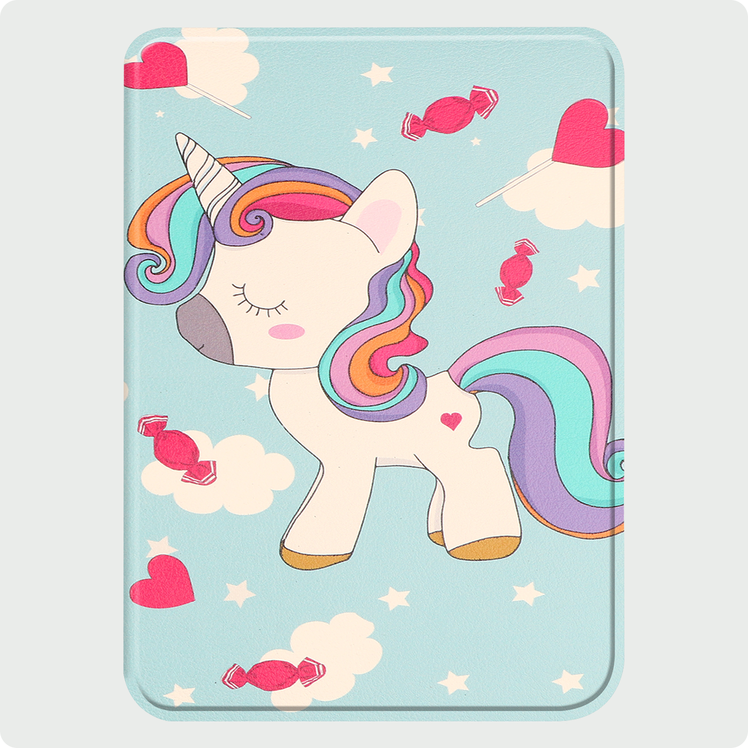 BASEY. Hoes Geschikt voor Kobo Clara Colour Hoesje Bookcase Cover Hoes - Hoesje Geschikt voor Kobo Clara Colour Hoes Cover Case - Eenhoorn