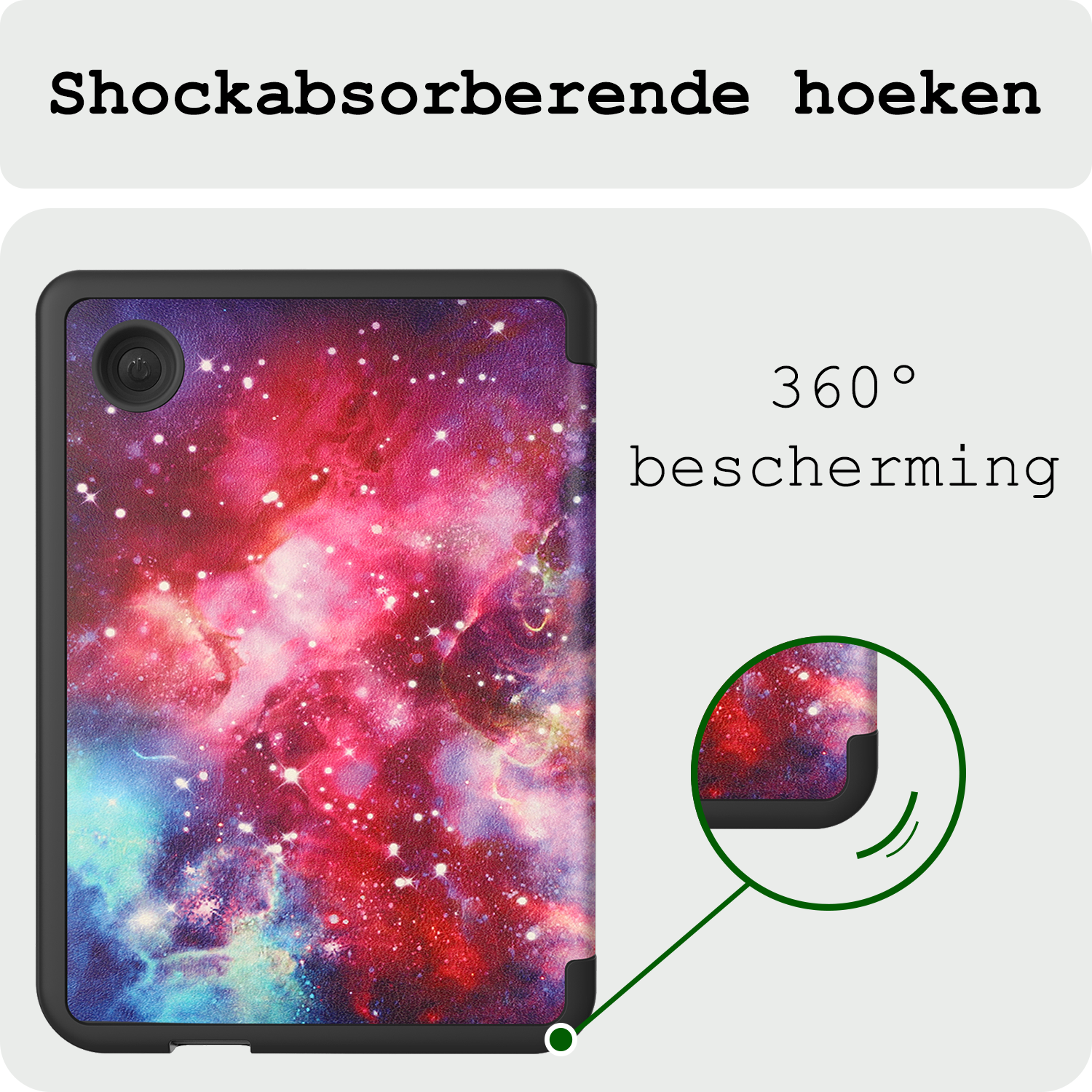 BASEY. Hoes Geschikt voor Kobo Clara Colour Hoesje Bookcase Cover Hoes - Hoesje Geschikt voor Kobo Clara Colour Hoes Cover Case - Galaxy