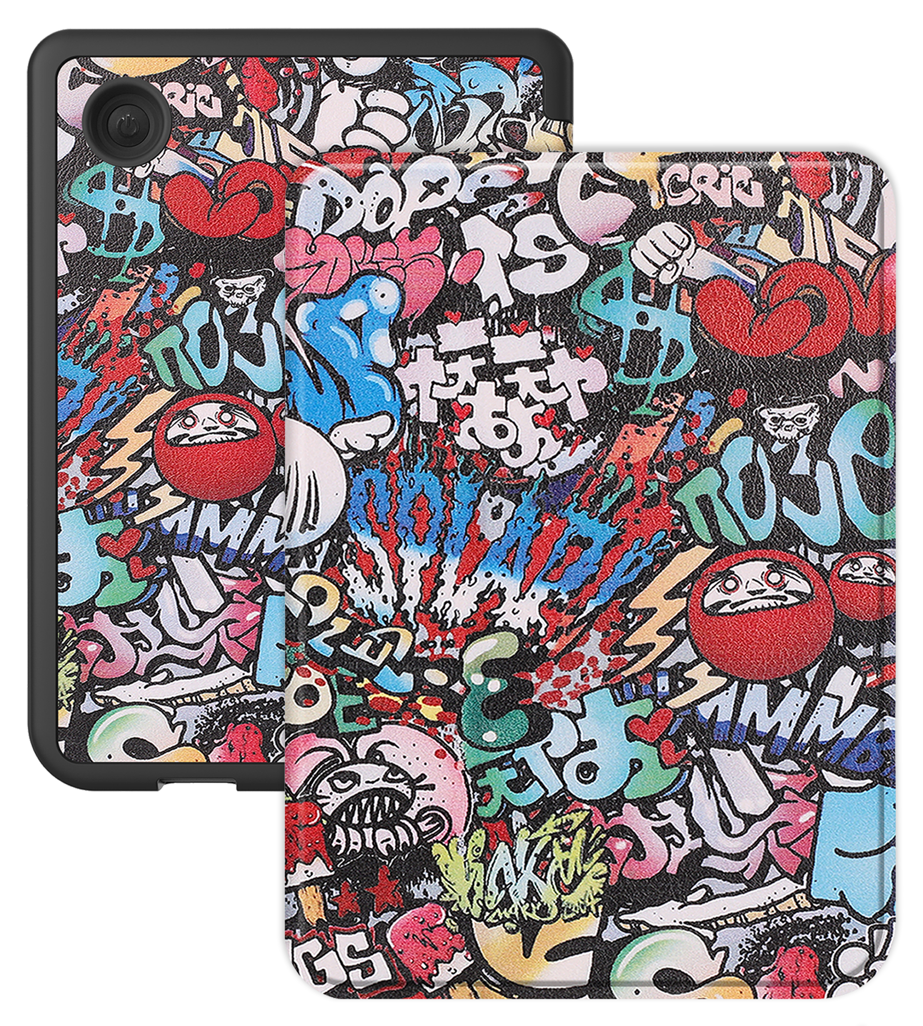 BASEY. Hoes Geschikt voor Kobo Clara Colour Hoesje Bookcase Cover Hoes - Hoesje Geschikt voor Kobo Clara Colour Hoes Cover Case - Graffity