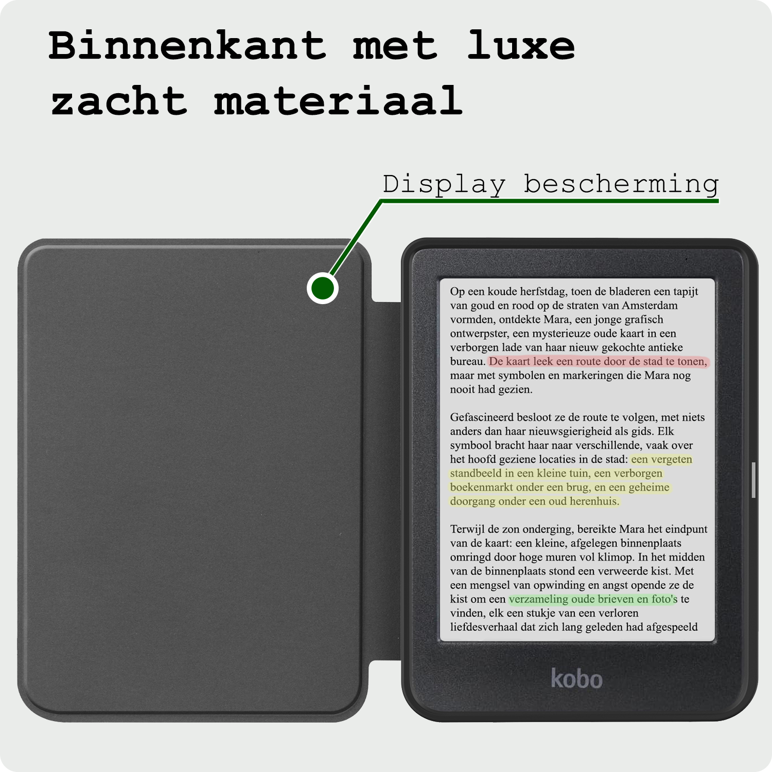 BASEY. Hoes Geschikt voor Kobo Clara Colour Hoesje Bookcase Cover Hoes - Hoesje Geschikt voor Kobo Clara Colour Hoes Cover Case - Grijs