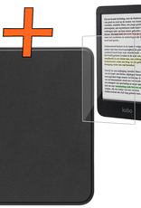 Nomfy Hoesje Geschikt voor Kobo Clara Colour Hoes Book Case - Hoes Geschikt voor Kobo Clara Colour Hoesje Book Cover Met Screenprotector - Zwart