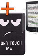 Nomfy Hoesje Geschikt voor Kobo Clara Colour Hoes Book Case - Hoes Geschikt voor Kobo Clara Colour Hoesje Book Cover Met Screenprotector - Don't Touch Me