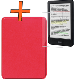 Nomfy Nomfy Kobo Clara Colour Hoesje Met Screenprotector - Rood