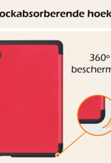 Nomfy Hoesje Geschikt voor Kobo Clara Colour Hoes Book Case - Hoes Geschikt voor Kobo Clara Colour Hoesje Book Cover Met Screenprotector - Rood