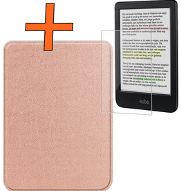 Nomfy Nomfy Kobo Clara Colour Hoesje Met Screenprotector - Rose Goud