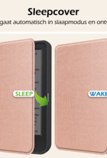 Nomfy Hoesje Geschikt voor Kobo Clara Colour Hoes Book Case - Hoes Geschikt voor Kobo Clara Colour Hoesje Book Cover Met Screenprotector - Rosé Goud