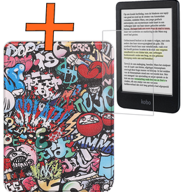 Nomfy Nomfy Kobo Clara Colour Hoesje Met Screenprotector - Graffity
