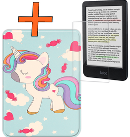 Nomfy Nomfy Kobo Clara Colour Hoesje Met Screenprotector - Eenhoorn