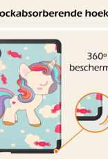 Nomfy Hoesje Geschikt voor Kobo Clara Colour Hoes Book Case - Hoes Geschikt voor Kobo Clara Colour Hoesje Book Cover Met Screenprotector - Eenhoorn