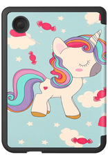 Nomfy Hoesje Geschikt voor Kobo Clara Colour Hoes Book Case - Hoes Geschikt voor Kobo Clara Colour Hoesje Book Cover Met Screenprotector - Eenhoorn