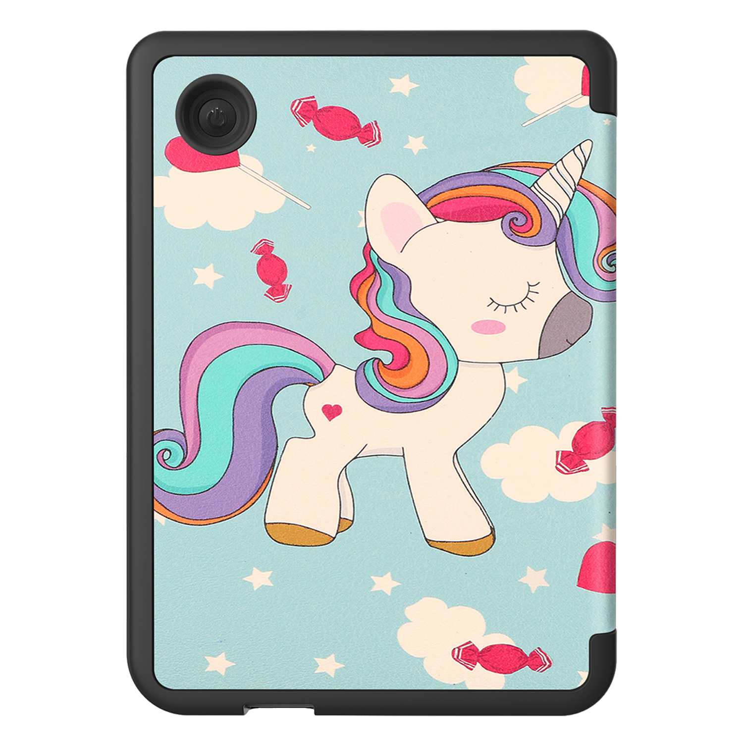 Nomfy Hoesje Geschikt voor Kobo Clara Colour Hoes Book Case - Hoes Geschikt voor Kobo Clara Colour Hoesje Book Cover Met Screenprotector - Eenhoorn