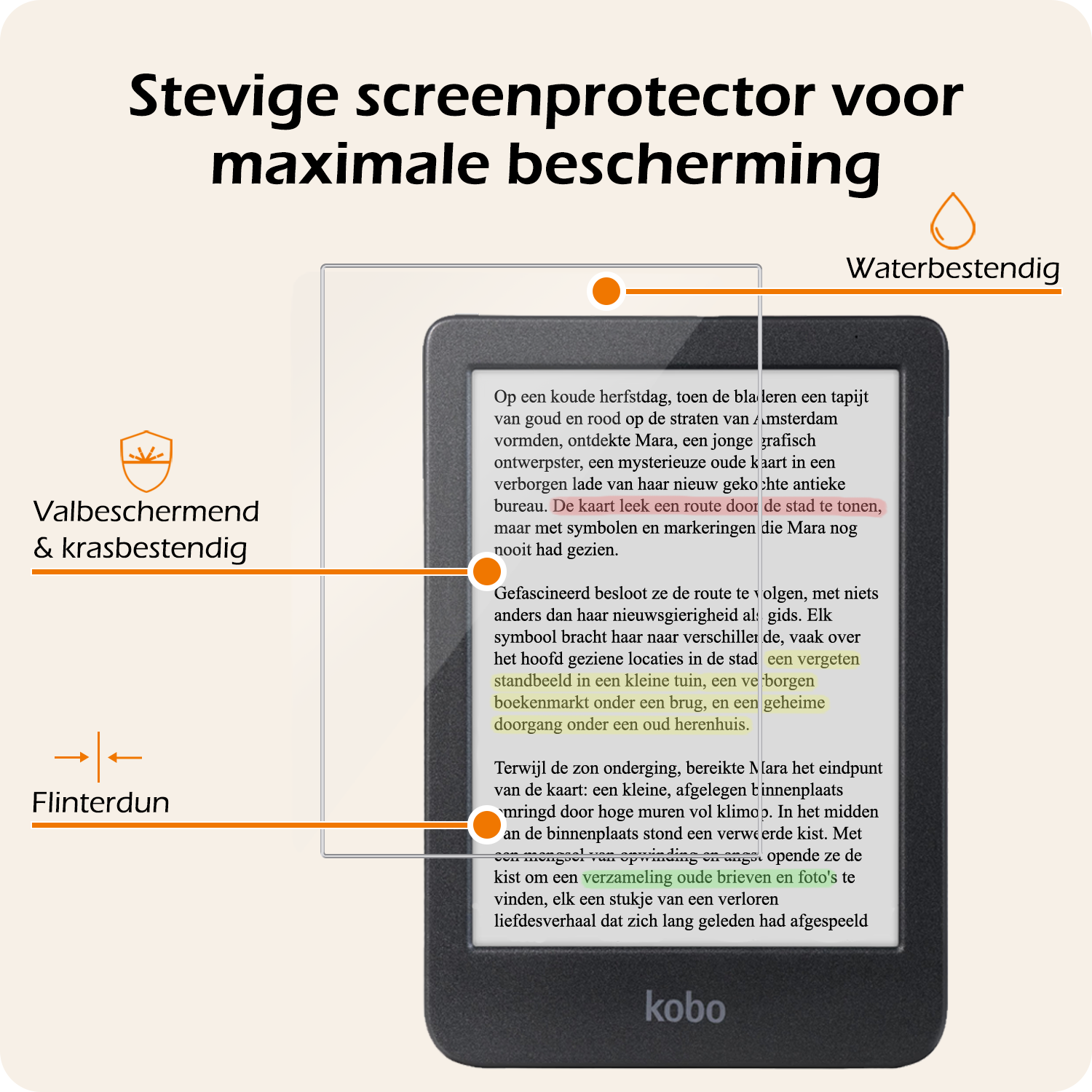 Nomfy Hoesje Geschikt voor Kobo Clara Colour Hoes Book Case - Hoes Geschikt voor Kobo Clara Colour Hoesje Book Cover Met Screenprotector - Eenhoorn