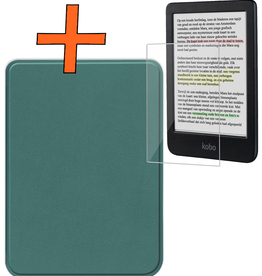 Nomfy Nomfy Kobo Clara Colour Hoesje Met Screenprotector - Donkergroen
