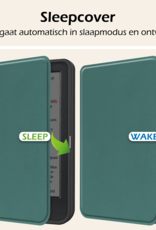 Nomfy Hoesje Geschikt voor Kobo Clara Colour Hoes Book Case - Hoes Geschikt voor Kobo Clara Colour Hoesje Book Cover Met Screenprotector - Donkergroen