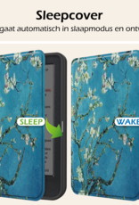 Nomfy Hoesje Geschikt voor Kobo Clara Colour Hoes Book Case - Hoes Geschikt voor Kobo Clara Colour Hoesje Book Cover Met Screenprotector - Bloesem
