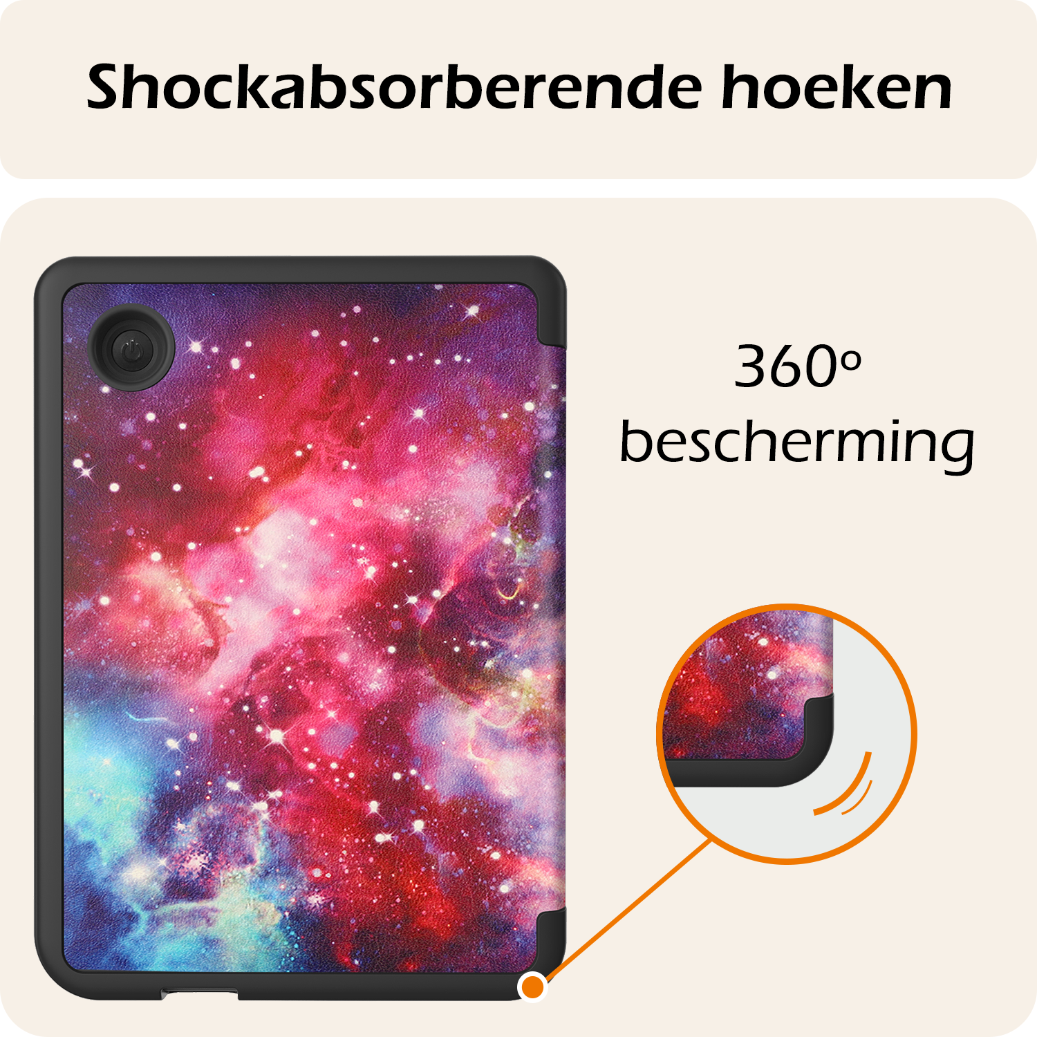 Nomfy Hoesje Geschikt voor Kobo Clara Colour Hoes Book Case - Hoes Geschikt voor Kobo Clara Colour Hoesje Book Cover - Galaxy