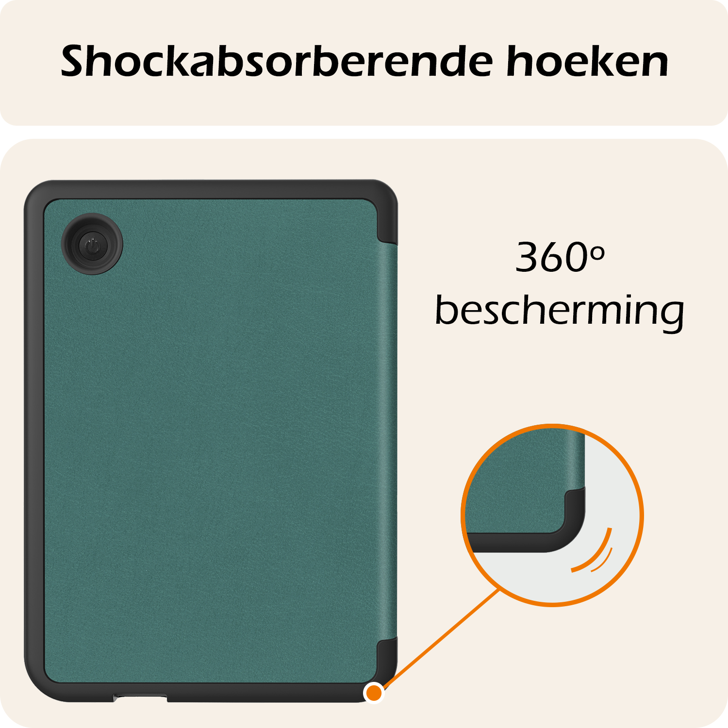 Nomfy Hoesje Geschikt voor Kobo Clara Colour Hoes Book Case - Hoes Geschikt voor Kobo Clara Colour Hoesje Book Cover - Donkergroen