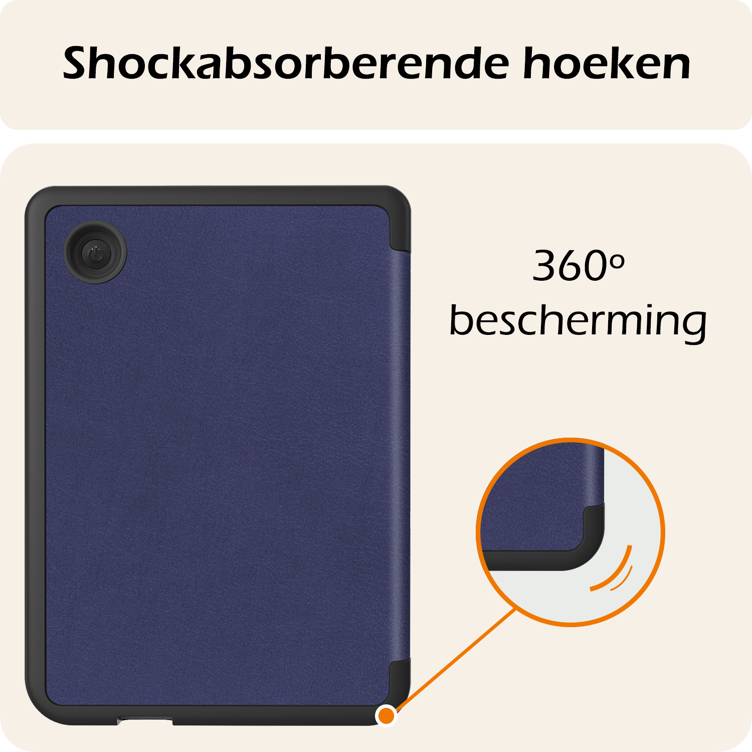 Nomfy Hoesje Geschikt voor Kobo Clara Colour Hoes Book Case - Hoes Geschikt voor Kobo Clara Colour Hoesje Book Cover - Donkerblauw