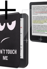 NoXx Hoes Geschikt voor Kobo Clara Colour Hoesje Bookcase Cover Book Case Hoes Sleepcover Met Screenprotector - Don't Touch Me