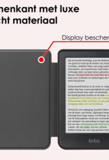NoXx Hoes Geschikt voor Kobo Clara Colour Hoesje Bookcase Cover Book Case Hoes Sleepcover Met Screenprotector - Rood