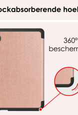 NoXx Hoes Geschikt voor Kobo Clara Colour Hoesje Bookcase Cover Book Case Hoes Sleepcover Met Screenprotector - Rosé Goud