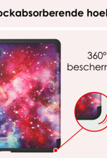 NoXx Hoes Geschikt voor Kobo Clara Colour Hoesje Bookcase Cover Book Case Hoes Sleepcover Met Screenprotector - Galaxy