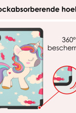 NoXx Hoes Geschikt voor Kobo Clara Colour Hoesje Bookcase Cover Book Case Hoes Sleepcover Met Screenprotector - Eenhoorn