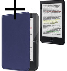 NoXx NoXx Kobo Clara Colour Hoesje Met Screenprotector - Donkerblauw