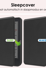 NoXx Hoes Geschikt voor Kobo Clara Colour Hoesje Bookcase Cover Book Case Hoes Sleepcover - Zwart