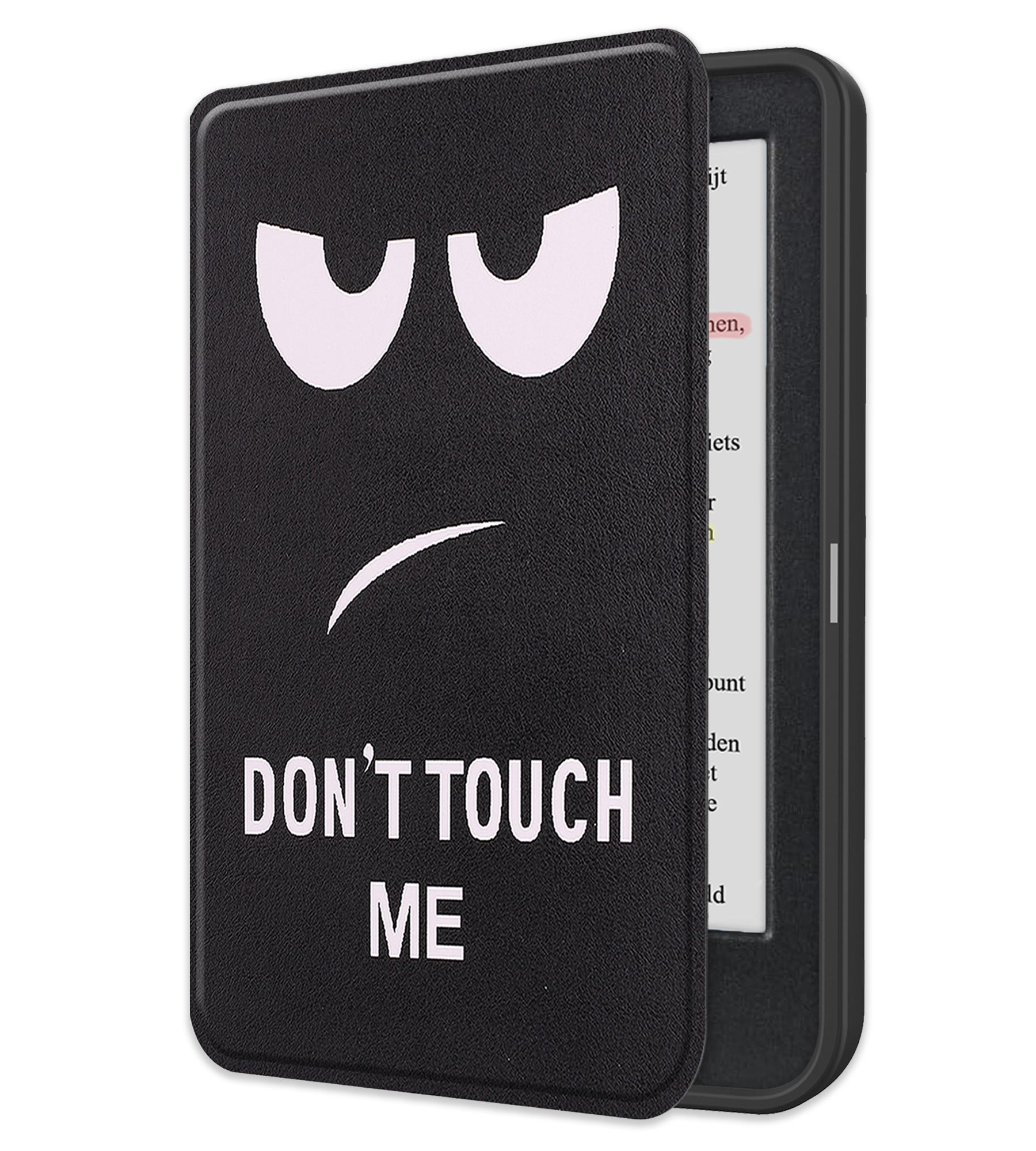 NoXx Hoes Geschikt voor Kobo Clara Colour Hoesje Bookcase Cover Book Case Hoes Sleepcover - Don't Touch Me