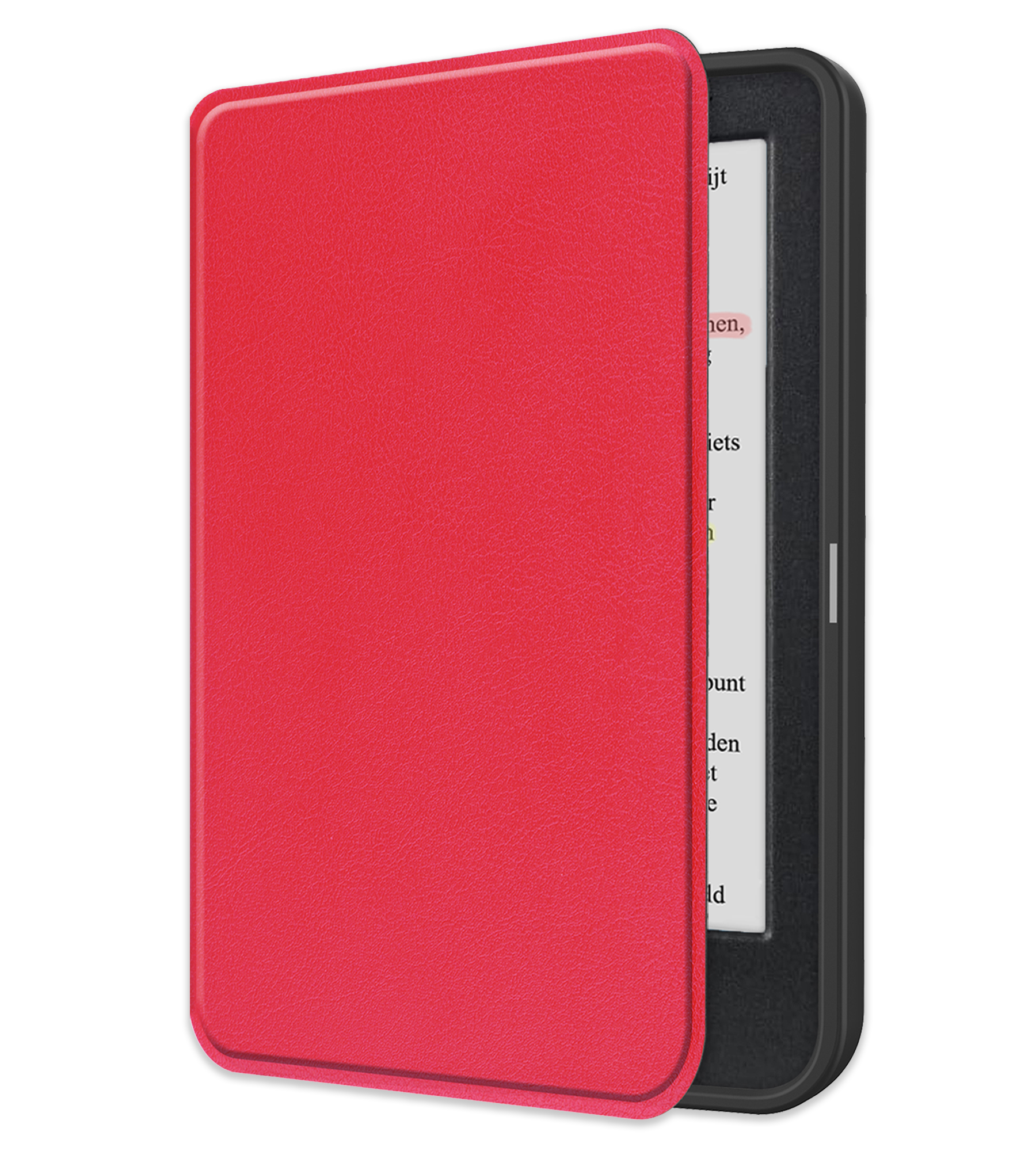 NoXx Hoes Geschikt voor Kobo Clara Colour Hoesje Bookcase Cover Book Case Hoes Sleepcover - Rood