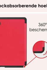 NoXx Hoes Geschikt voor Kobo Clara Colour Hoesje Bookcase Cover Book Case Hoes Sleepcover - Rood