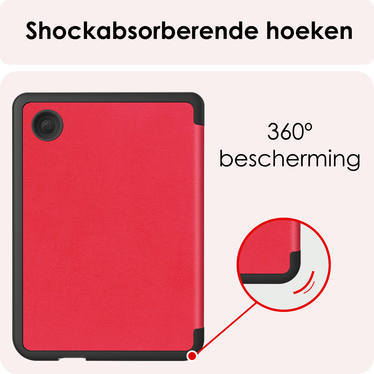 NoXx Hoes Geschikt voor Kobo Clara Colour Hoesje Bookcase Cover Book Case Hoes Sleepcover - Rood