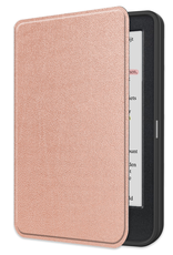 NoXx Hoes Geschikt voor Kobo Clara Colour Hoesje Bookcase Cover Book Case Hoes Sleepcover - Rosé Goud