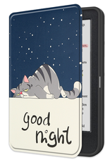 NoXx Hoes Geschikt voor Kobo Clara Colour Hoesje Bookcase Cover Book Case Hoes Sleepcover - Kat