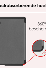 NoXx Hoes Geschikt voor Kobo Clara Colour Hoesje Bookcase Cover Book Case Hoes Sleepcover - Grijs
