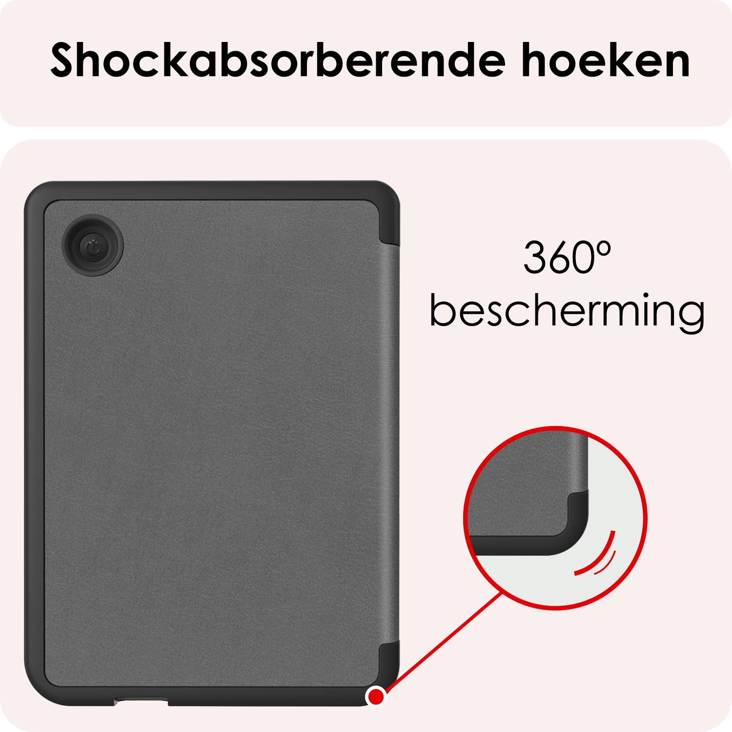 NoXx Hoes Geschikt voor Kobo Clara Colour Hoesje Bookcase Cover Book Case Hoes Sleepcover - Grijs
