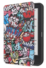 NoXx Hoes Geschikt voor Kobo Clara Colour Hoesje Bookcase Cover Book Case Hoes Sleepcover - Graffity