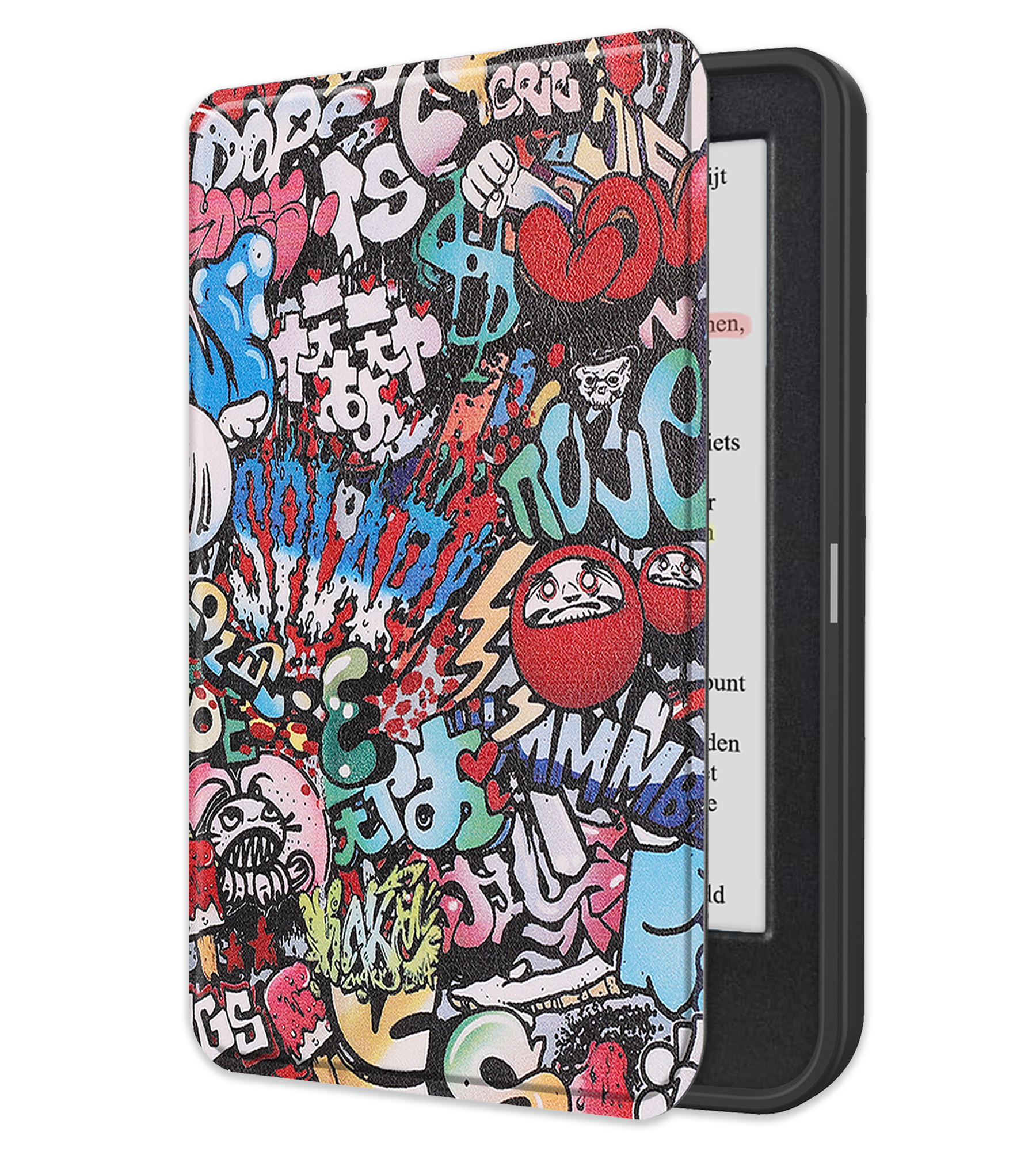 NoXx Hoes Geschikt voor Kobo Clara Colour Hoesje Bookcase Cover Book Case Hoes Sleepcover - Graffity