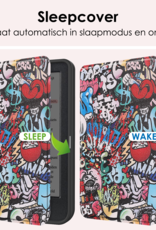 NoXx Hoes Geschikt voor Kobo Clara Colour Hoesje Bookcase Cover Book Case Hoes Sleepcover - Graffity