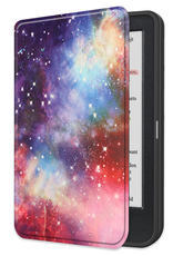 NoXx Hoes Geschikt voor Kobo Clara Colour Hoesje Bookcase Cover Book Case Hoes Sleepcover - Galaxy