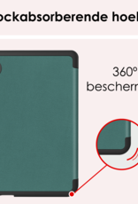 NoXx Hoes Geschikt voor Kobo Clara Colour Hoesje Bookcase Cover Book Case Hoes Sleepcover - Donkergroen