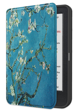 NoXx Hoes Geschikt voor Kobo Clara Colour Hoesje Bookcase Cover Book Case Hoes Sleepcover - Bloesem