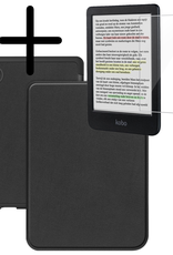BASEY. Hoes Geschikt voor Kobo Clara Colour Hoesje Bookcase Cover Hoes Met Screenprotector - Hoesje Geschikt voor Kobo Clara Colour Hoes Cover Case - Zwart