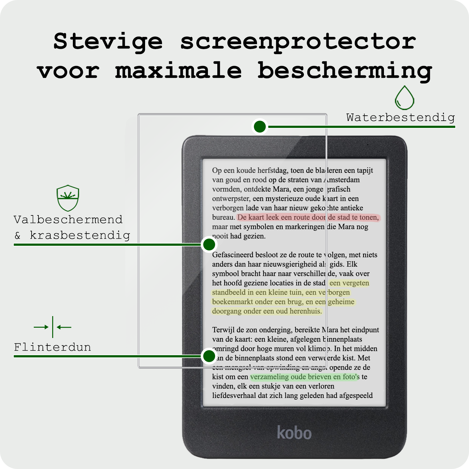 BASEY. Hoes Geschikt voor Kobo Clara Colour Hoesje Bookcase Cover Hoes Met Screenprotector - Hoesje Geschikt voor Kobo Clara Colour Hoes Cover Case - Don't Touch Me