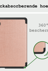 BASEY. Hoes Geschikt voor Kobo Clara Colour Hoesje Bookcase Cover Hoes Met Screenprotector - Hoesje Geschikt voor Kobo Clara Colour Hoes Cover Case - Rosé Goud