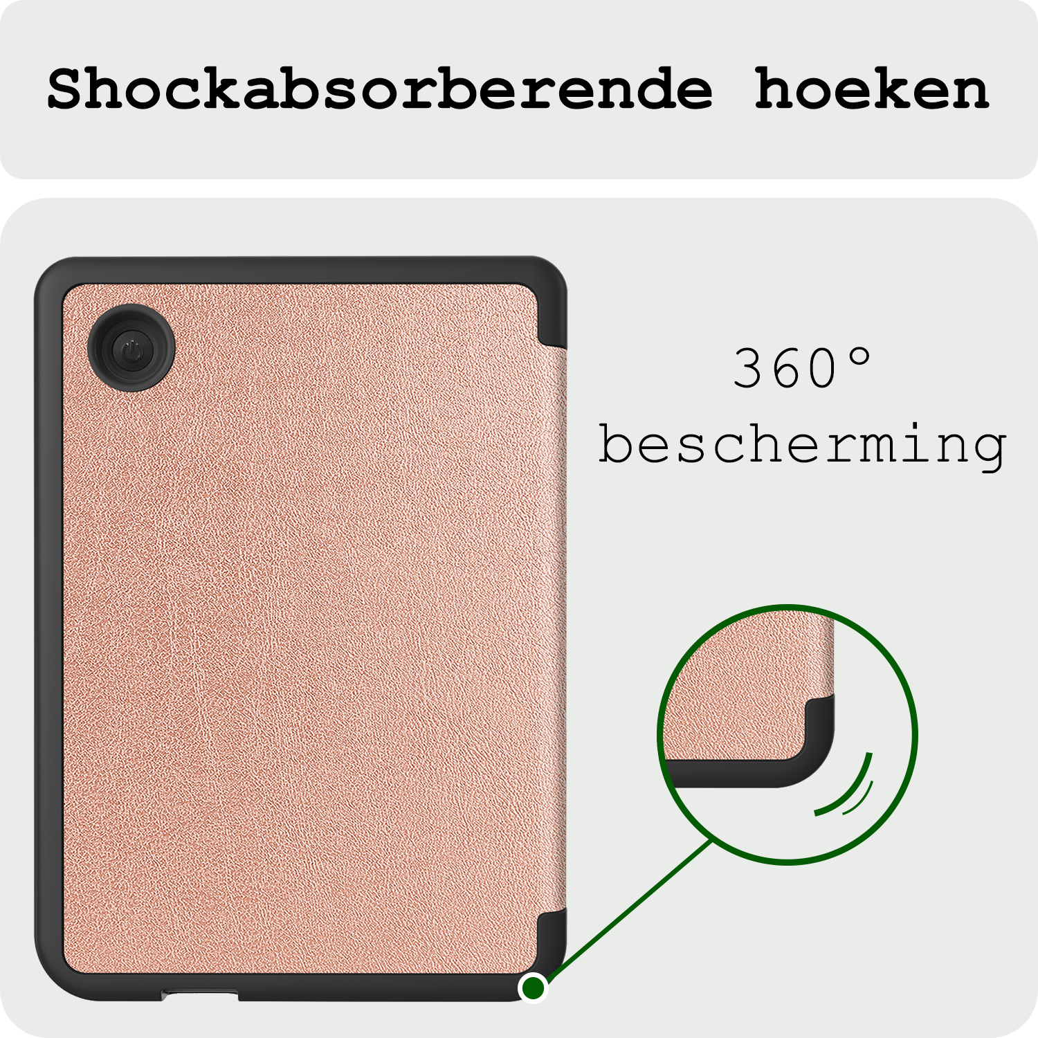 BASEY. Hoes Geschikt voor Kobo Clara Colour Hoesje Bookcase Cover Hoes Met Screenprotector - Hoesje Geschikt voor Kobo Clara Colour Hoes Cover Case - Rosé Goud